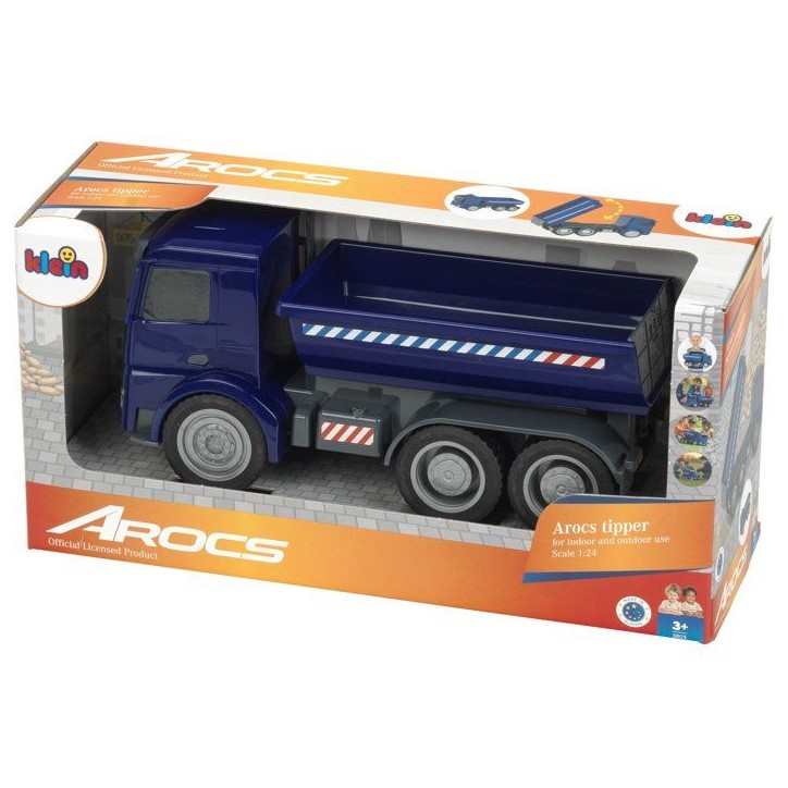 Camion-benne - KLEIN - 3803 - Mercedes Arocs - Roues souples et grande benne basculante, trappe - Échelle 1:24 - Des 3 ans