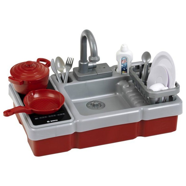 Evier de cuisine Bosch - KLEIN - 7110 - Plaque de cuisson électronique, robinet fonctionnel, accessoires - Des 3 ans Evier de cuisine Bosch - KLEIN - 7110 - Plaque de cuisson électronique, robinet fonctionnel, accessoires - Des 3 ans