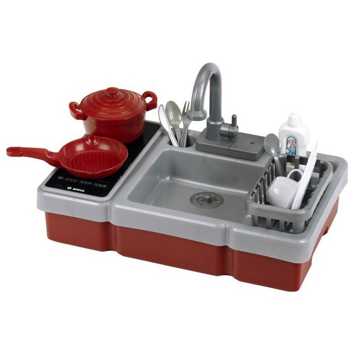 Evier de cuisine Bosch - KLEIN - 7110 - Plaque de cuisson électronique, robinet fonctionnel, accessoires - Des 3 ans Evier de cuisine Bosch - KLEIN - 7110 - Plaque de cuisson électronique, robinet fonctionnel, accessoires - Des 3 ans