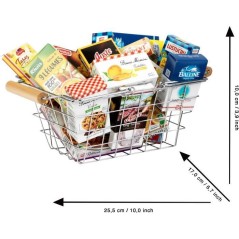 Jouet d'épicerie - KLEIN - Panier a provisions en métal garni de bo