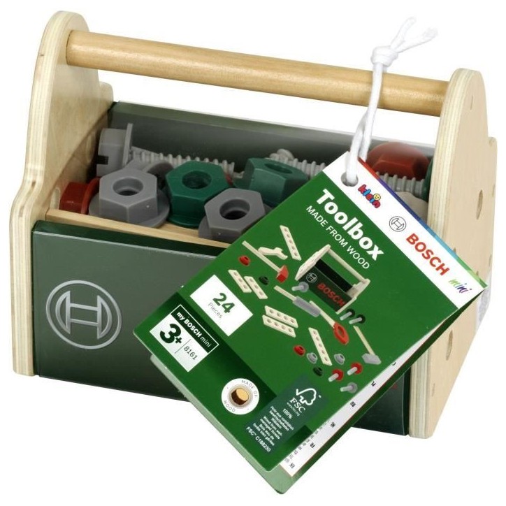 Caisse a outils Bosch - KLEIN - 8161 - En bois FSC avec accessoires - Des 3 ans