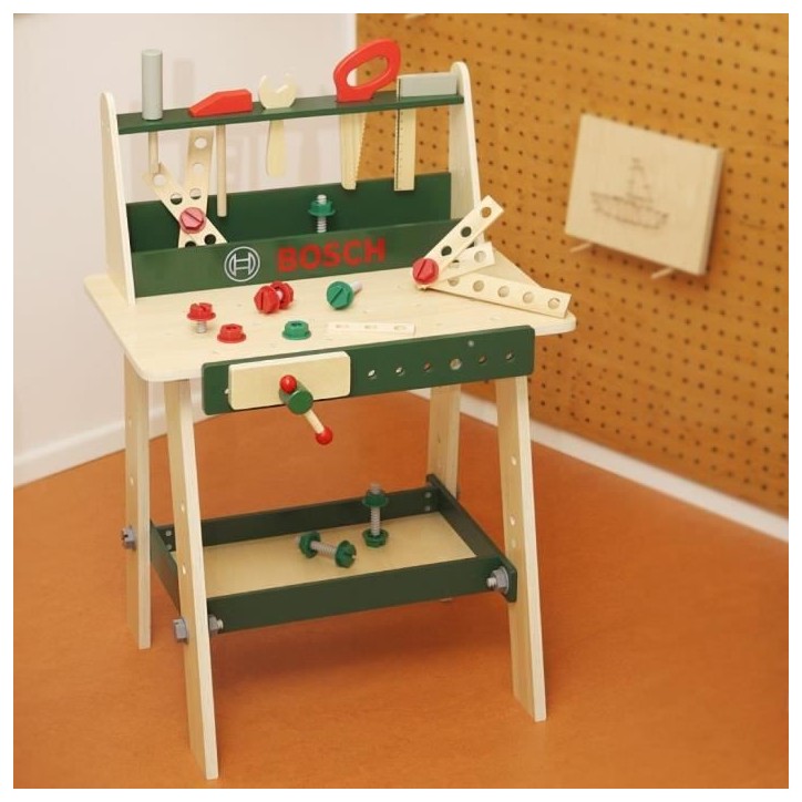 Etabli Bosch - KLEIN - 8169 - En bois FSC avec accessoires - Des 3 ans