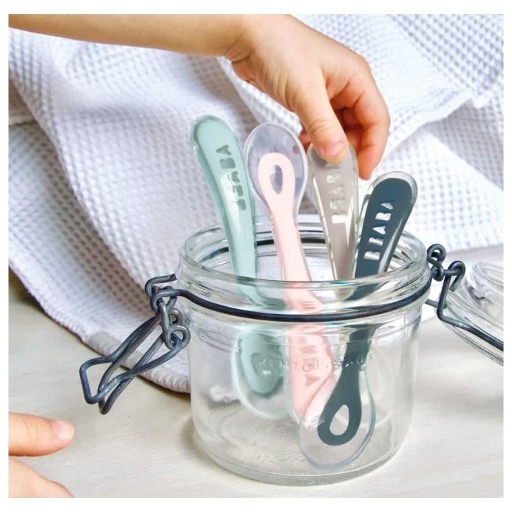 Béaba Repas Set de 4 Cuillleres Silicone 2eme Âge Béaba Repas Set de 4 Cuillleres Silicone 2eme Âge