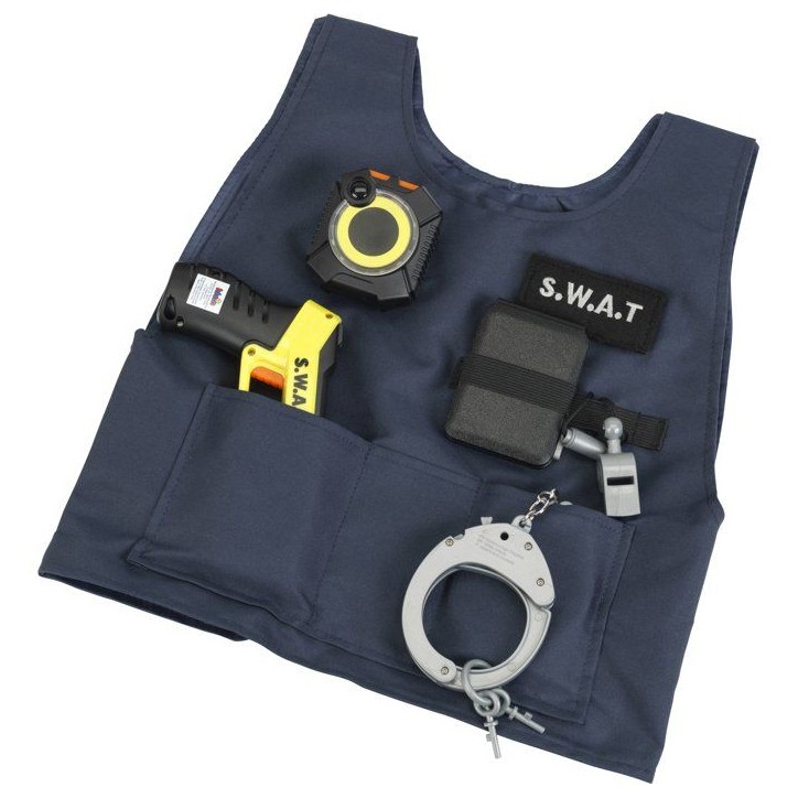 Gilet S.W.A.T. - KLEIN - 8821 - Taser électronique, caméra piéton, menottes - Déguisement policier - Des 3 ans