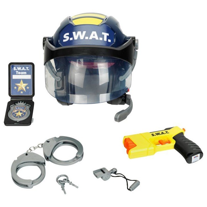 Kit S.W.A.T. - KLEIN - 8841 - Casque, taser a eau, menottes - Déguisement policier - Des 3 ans Kit S.W.A.T. - KLEIN - 8841 - Casque, taser a eau, menottes - Déguisement policier - Des 3 ans