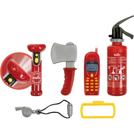 Mallette de pompier transparente avec 6 accessoires dont 1 lampe torche avec fonction lumineuse - KLEIN - 8984