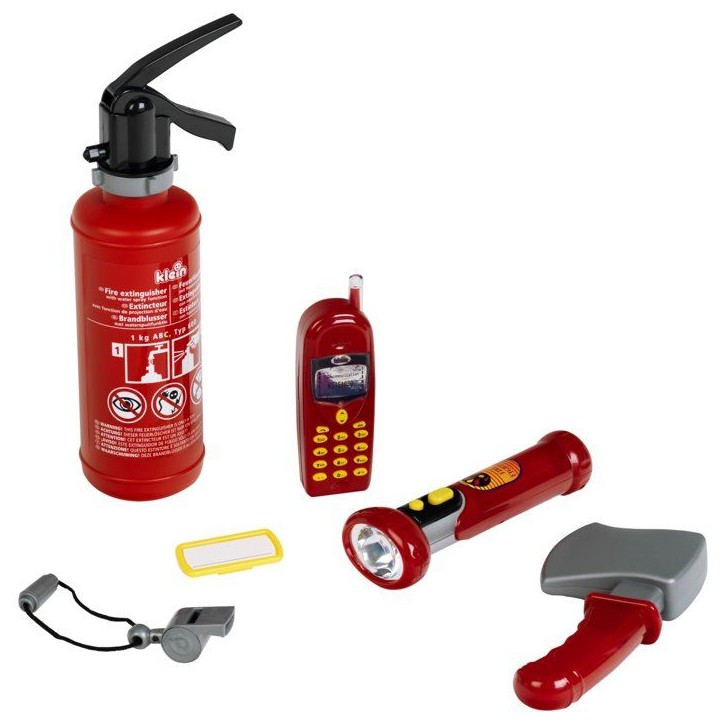 Mallette de pompier transparente avec 6 accessoires dont 1 lampe torche avec fonction lumineuse - KLEIN - 8984 Mallette de pompier transparente avec 6 accessoires dont 1 lampe torche avec fonction lumineuse - KLEIN - 8984
