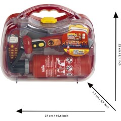 Mallette de pompier transparente avec 6 accessoires dont 1 lampe torch