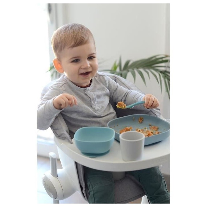BEABA, Coffret repas Silicone Bébé, Avec Ventouse, Anti-dérapant, 4 Pieces, Assiette + Bol+ Verre + Cuillere, Jungle BEABA, Coffret repas Silicone Bébé, Avec Ventouse, Anti-dérapant, 4 Pieces, Assiette + Bol+ Verre + Cuillere, Jungle