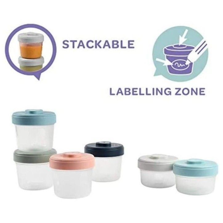 BÉABA - Lot 6 Portions Clip - 1er Age - 100% Hermetique - Empilables