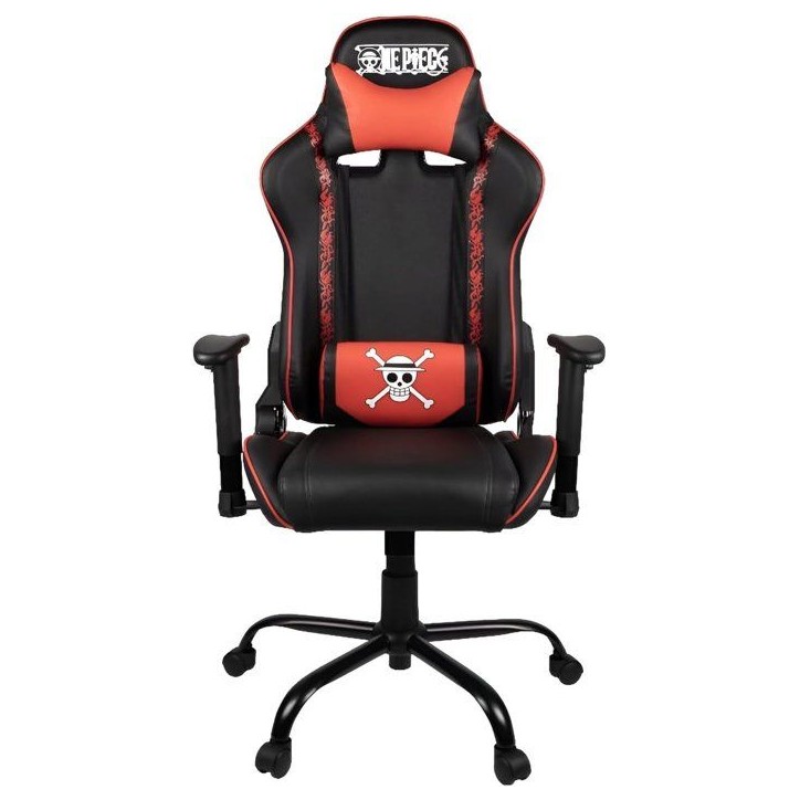 Chaise de bureau gaming - KONIX - One Piece - Inclinaison siege 150° - Cuir - Coussin lombaires et cervicaux réglable - Noir Chaise de bureau gaming - KONIX - One Piece - Inclinaison siege 150° - Cuir - Coussin lombaires et cervicaux réglable - Noir