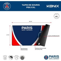 Tapis de souris gaming - KONIX - PSG - XXL 90 x 46 cm - Surface silico