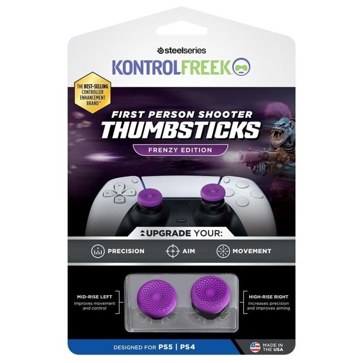 Pack de 2 Thumbsticks - STEELSERIES - KontrolFreek - Frenzy Edition - Pour manettes PS4 et PS5 - Violet