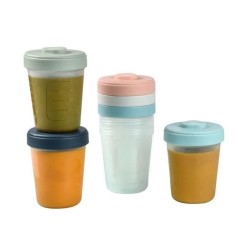 BÉABA - Lot 6 Portions Clip - 2eme Age - 250ml - 100% Hermetique - Em