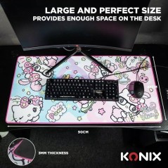 Tapis de souris gaming - KONIX - Hello Kitty - XXL 90 x 46 cm - Surfac