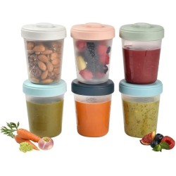 BÉABA - Lot 6 Portions Clip - 2eme Age - 250ml - 100% Hermetique - Em