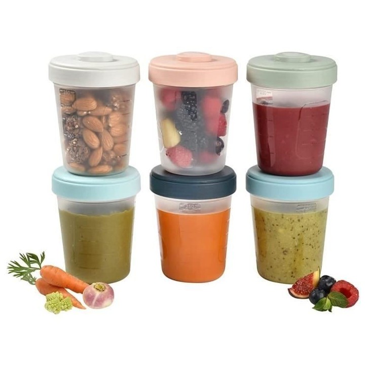 BÉABA - Lot 6 Portions Clip - 2eme Age - 250ml - 100% Hermetique - Empilables BÉABA - Lot 6 Portions Clip - 2eme Age - 250ml - 100% Hermetique - Empilables