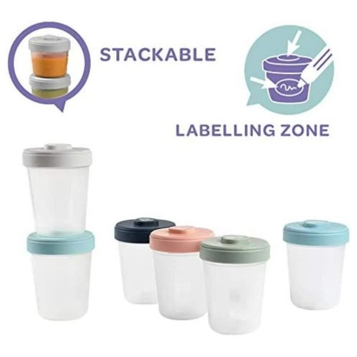 BÉABA - Lot 6 Portions Clip - 2eme Age - 250ml - 100% Hermetique - Empilables BÉABA - Lot 6 Portions Clip - 2eme Age - 250ml - 100% Hermetique - Empilables