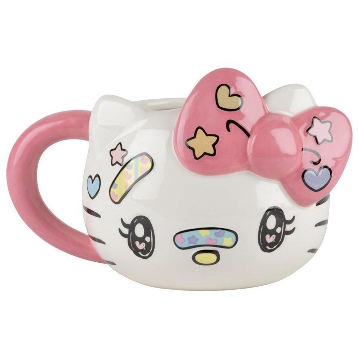 Tasse en céramique - Konix - Hello Kitty - Mug 3D - 500 ml - Motif Kawaii - Blanc et rose Tasse en céramique - Konix - Hello Kitty - Mug 3D - 500 ml - Motif Kawaii - Blanc et rose
