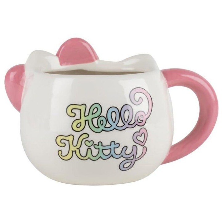 Tasse en céramique - Konix - Hello Kitty - Mug 3D - 500 ml - Motif Kawaii - Blanc et rose Tasse en céramique - Konix - Hello Kitty - Mug 3D - 500 ml - Motif Kawaii - Blanc et rose