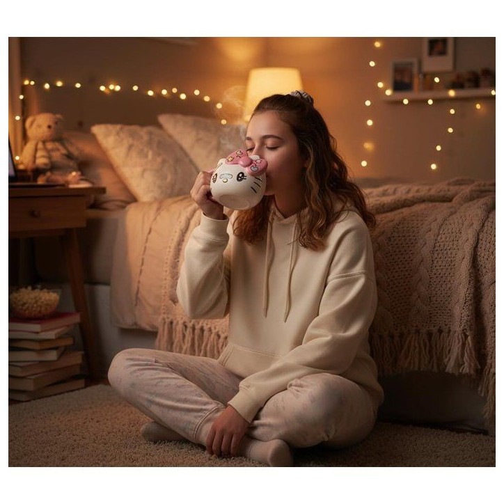 Tasse en céramique - Konix - Hello Kitty - Mug 3D - 500 ml - Motif Kawaii - Blanc et rose Tasse en céramique - Konix - Hello Kitty - Mug 3D - 500 ml - Motif Kawaii - Blanc et rose