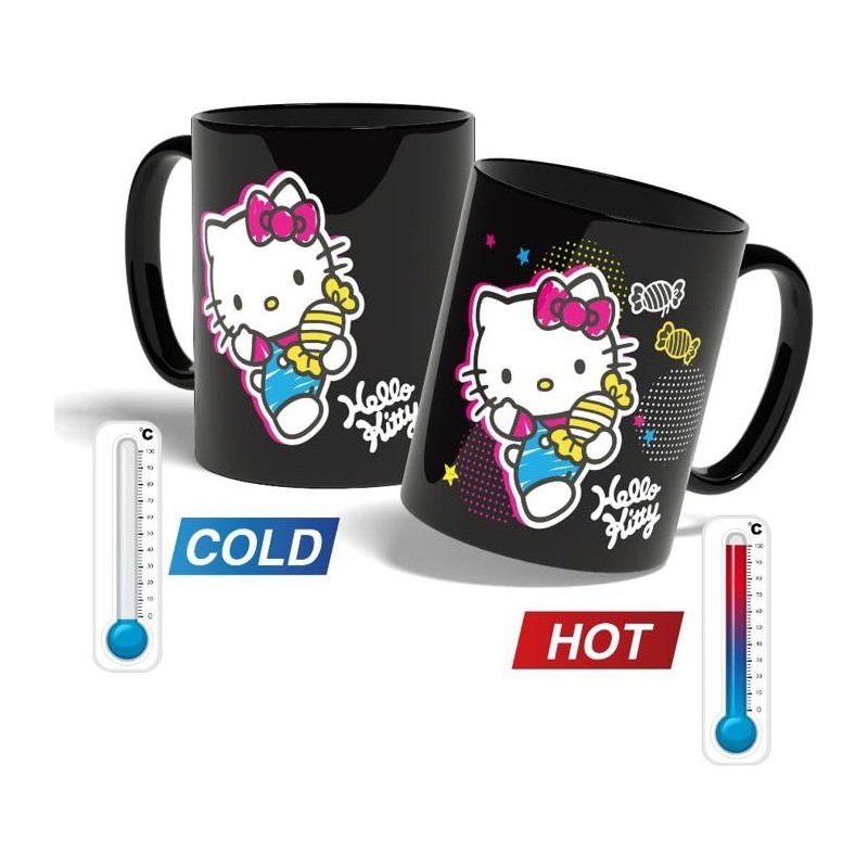 Mug thermoréactif - Konix - Hello Kitty - 320 ml - Motif bonbons - No