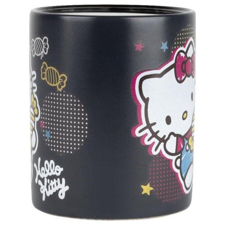 Mug thermoréactif - Konix - Hello Kitty - 320 ml - Motif bonbons - Noir Mug thermoréactif - Konix - Hello Kitty - 320 ml - Motif bonbons - Noir