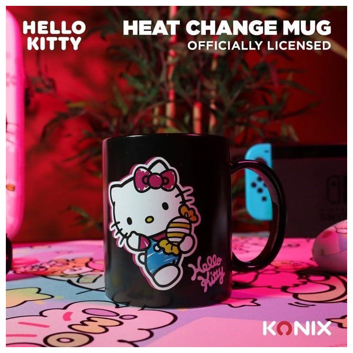 Mug thermoréactif - Konix - Hello Kitty - 320 ml - Motif bonbons - Noir Mug thermoréactif - Konix - Hello Kitty - 320 ml - Motif bonbons - Noir