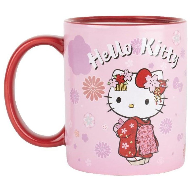Mug thermoréactif - Konix - Hello Kitty - 320 ml - Motif kimono - Rouge Mug thermoréactif - Konix - Hello Kitty - 320 ml - Motif kimono - Rouge
