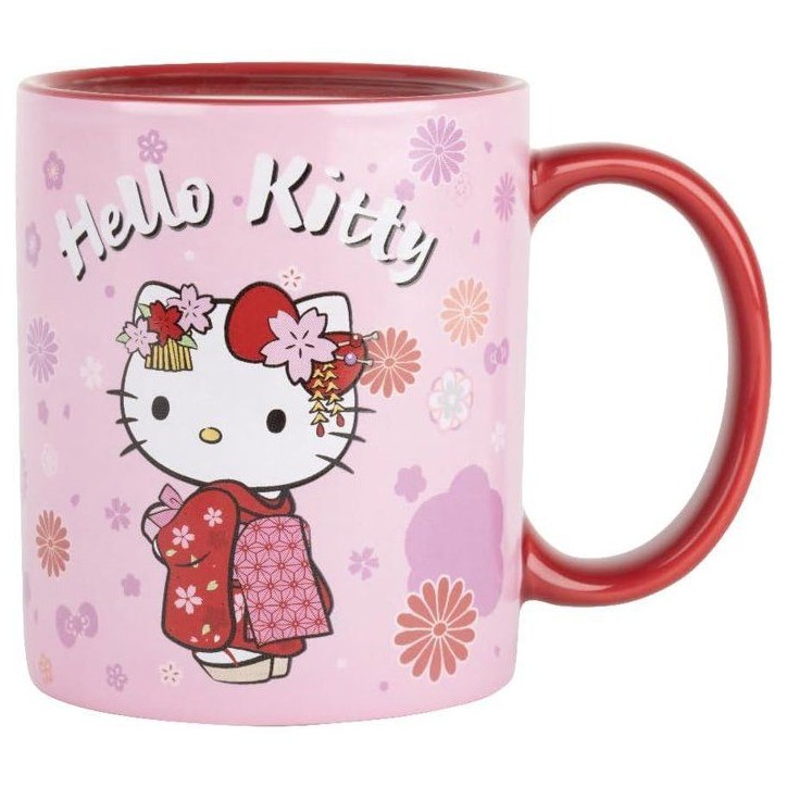 Mug thermoréactif - Konix - Hello Kitty - 320 ml - Motif kimono - Rouge Mug thermoréactif - Konix - Hello Kitty - 320 ml - Motif kimono - Rouge