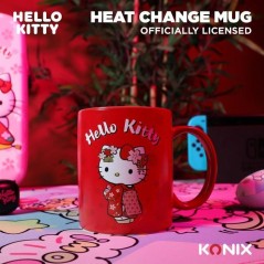 Mug thermoréactif - Konix - Hello Kitty - 320 ml - Motif kimono - Rou