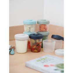 BÉABA - Lot 6 Portions Clip - 2eme Age - 250ml - 100% Hermetique - Em