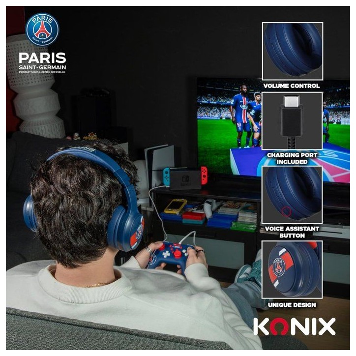 Casque audio - Sans fil - Konix - PSG - Bluetooth 5.3 PC, smartphones, tablettes - Microphone - Autonomie 25 h - Câble 3,5 mm - Casque audio - Sans fil - Konix - PSG - Bluetooth 5.3 PC, smartphones, tablettes - Microphone - Autonomie 25 h - Câble 3,5 mm -