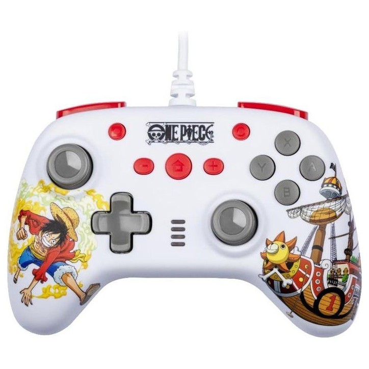 Manette de jeu - Nintendo Switch, Switch 2 et PC - One Piece - Filaire - Blanc - Fonction vibration - Câble 3 m - Luffy - Konix Manette de jeu - Nintendo Switch, Switch 2 et PC - One Piece - Filaire - Blanc - Fonction vibration - Câble 3 m - Luffy - Konix