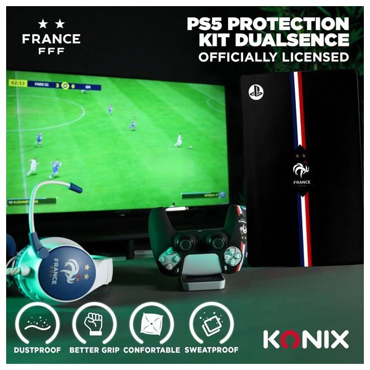 Coque de protection pour manette DualSense PS5 - Konix - FFF - Silicone - Appuie-pouces - Noir Coque de protection pour manette DualSense PS5 - Konix - FFF - Silicone - Appuie-pouces - Noir