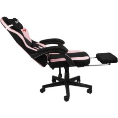 Chaise de Bureau Gaming - KONIX - Hello Kitty - Inclinaison siege 150° - Revetement Tissu - Coussin - Repose-pieds - Noir et ro
