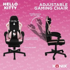 Chaise de Bureau Gaming - KONIX - Hello Kitty - Inclinaison siege 150