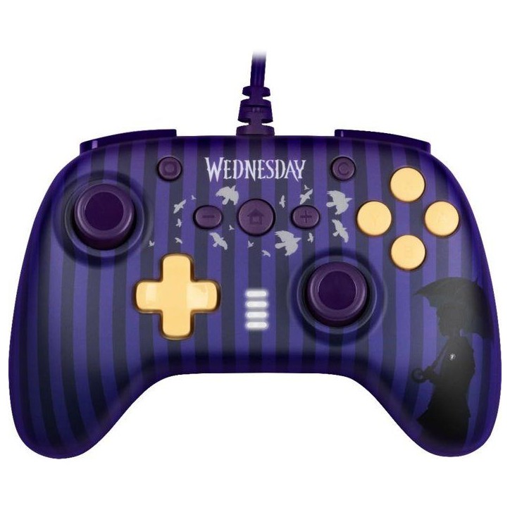 Manette de jeu - Nintendo Switch/Switch 2 et PC - Mercredi - Filaire - Violet et noir - Poignées anti-dérapantes Manette de jeu - Nintendo Switch/Switch 2 et PC - Mercredi - Filaire - Violet et noir - Poignées anti-dérapantes
