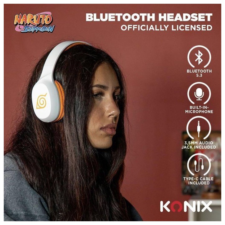 Casque audio supra-auriculaire sans fil - Konix - Naruto Shippuden - Bluetooth 5.3 smartphones et tablettes - Autonomie 30 h Casque audio supra-auriculaire sans fil - Konix - Naruto Shippuden - Bluetooth 5.3 smartphones et tablettes - Autonomie 30 h