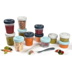 BÉABA - Lot 12 Portions Conservation et 2 Cuilleres Silicone - Pack 1