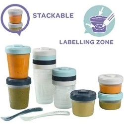 BÉABA - Lot 12 Portions Conservation et 2 Cuilleres Silicone - Pack 1