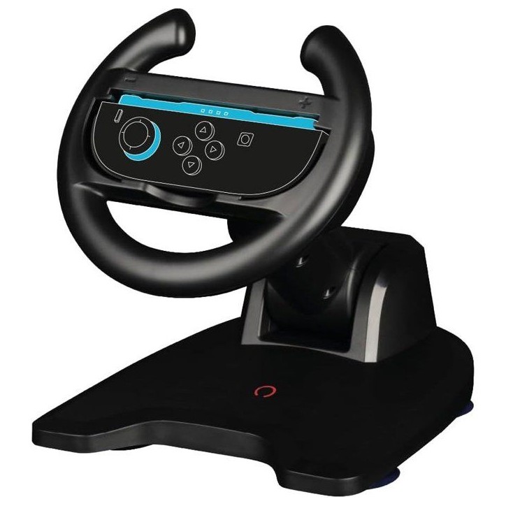 Volant Racing Wheel - Manette Joy-Con Nintendo Switch 2 - Konix - Compatible Mario Kart World - Fixation ventouse - Noir