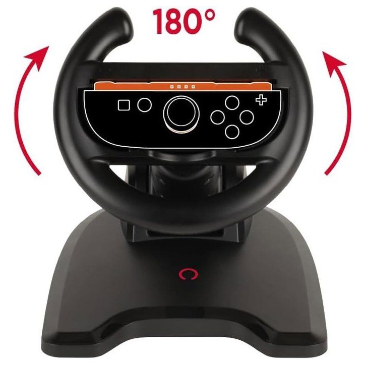 Volant Racing Wheel - Manette Joy-Con Nintendo Switch 2 - Konix - Compatible Mario Kart World - Fixation ventouse - Noir