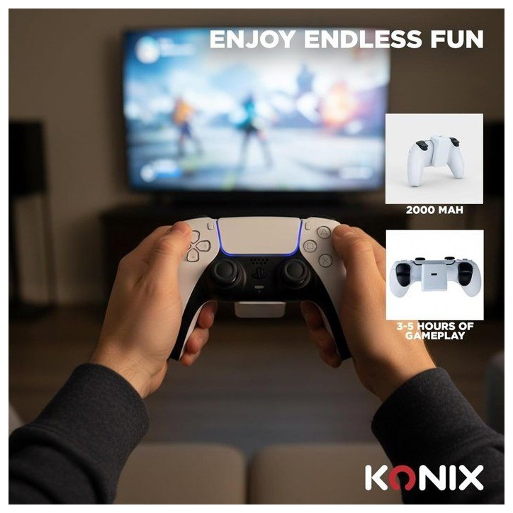 Batterie externe pour manettes Joy-Con - Nintendo Switch 2 - Konix - Indicateur de charge LED - 10 modes d'éclairage RVB - Noir Batterie externe pour manettes Joy-Con - Nintendo Switch 2 - Konix - Indicateur de charge LED - 10 modes d'éclairage RVB - Noir