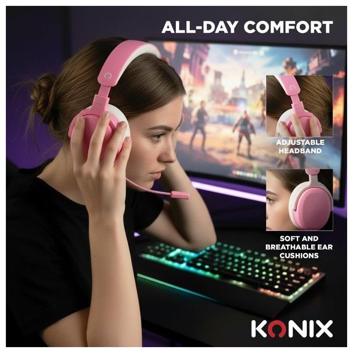 Casque gaming - Filaire - Konix - Nintendo Switch 2, PS5 et Xbox Series X|S - Nexus - Haut-parleurs 40 mm - Microphone - 1,5 m Casque gaming - Filaire - Konix - Nintendo Switch 2, PS5 et Xbox Series X|S - Nexus - Haut-parleurs 40 mm - Microphone - 1,5 m