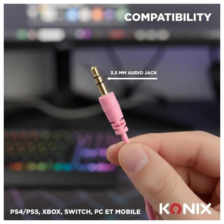 Casque gaming - Filaire - Konix - Nintendo Switch 2, PS5 et Xbox Series X|S - Nexus - Haut-parleurs 40 mm - Microphone - 1,5 m Casque gaming - Filaire - Konix - Nintendo Switch 2, PS5 et Xbox Series X|S - Nexus - Haut-parleurs 40 mm - Microphone - 1,5 m
