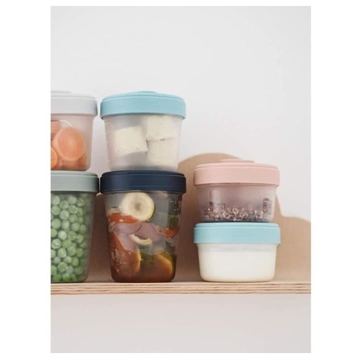 BÉABA - Lot 12 Portions Conservation et 2 Cuilleres Silicone - Pack 1er Repas - Storm BÉABA - Lot 12 Portions Conservation et 2 Cuilleres Silicone - Pack 1er Repas - Storm