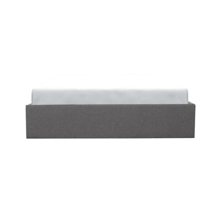 ECLIPSE Lit coffre adulte 140x190 cm - Tissu gris clair - Sommier inclus ECLIPSE Lit coffre adulte 140x190 cm - Tissu gris clair - Sommier inclus