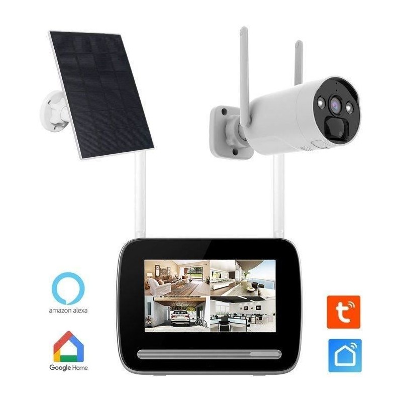 Kit écran 7' enregistreur 4MP ULTRA HD - KYF - Caméra rechargeable +