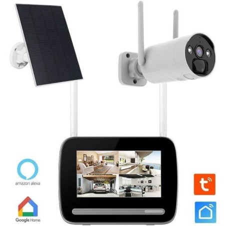 Kit écran 7' enregistreur 4MP ULTRA HD - KYF - Caméra rechargeable +